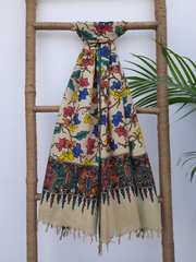 Pen Kalamkari Silk Dupatta